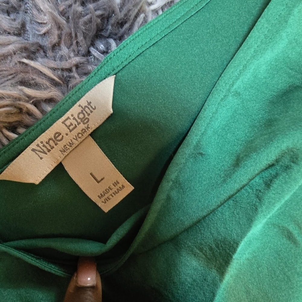 Nine 8 Emerald Green V-Neck Ruffle Strap Camisole - Picture 6 of 7